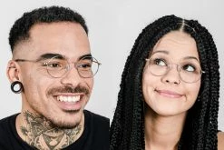 Denis -Polette Eyeglasses Sales denis silver model view 1.jpg merged merged